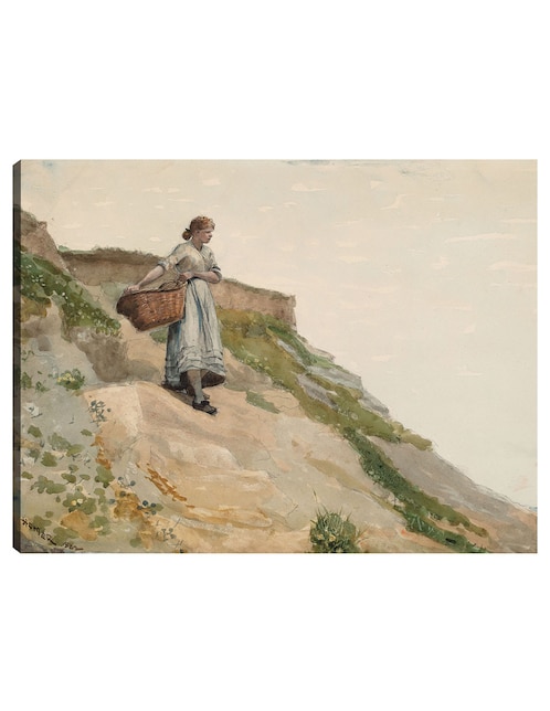 Cuadro decorativo Niña cargando una cesta (1882) técnica mixta Campos 1