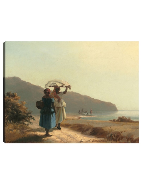 Cuadro decorativo Dos mujeres conversando junto al mar, Santo Tomás 1856 técnica mixta Gente 1