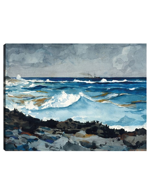 Cuadro decorativo Costa y surf, Nassau (1899) técnica mixta Océanos 1