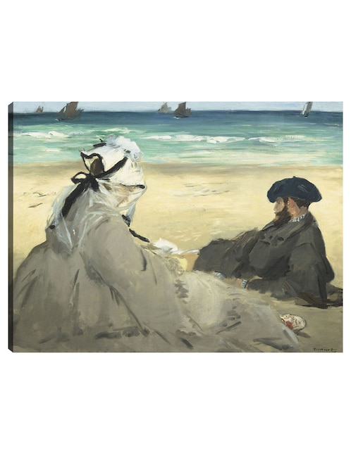 Cuadro decorativo En la playa (1873) técnica mixta Retratos 1