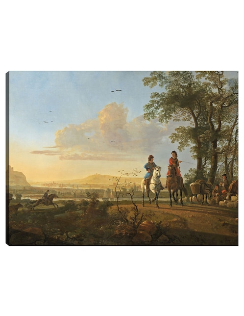 Cuadro decorativo Jinetes y pastores con ganado técnica mixta Campos 1