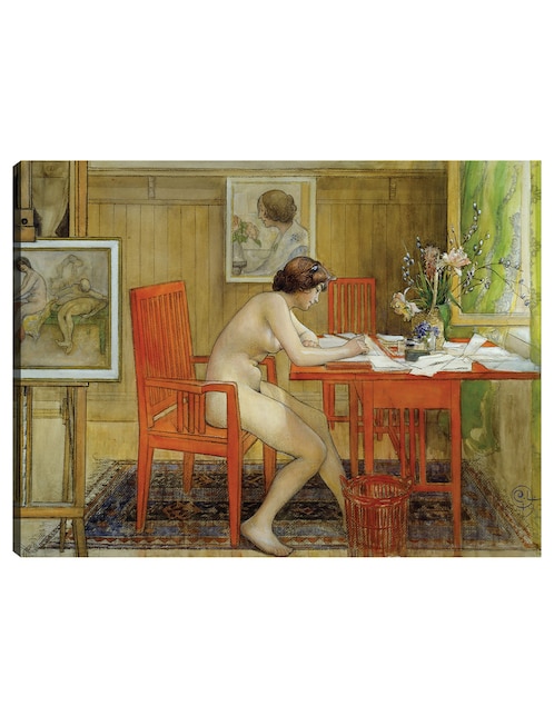 Cuadro decorativo El modelo escribiendo una postal (1906) técnica mixta Cuadros Jr