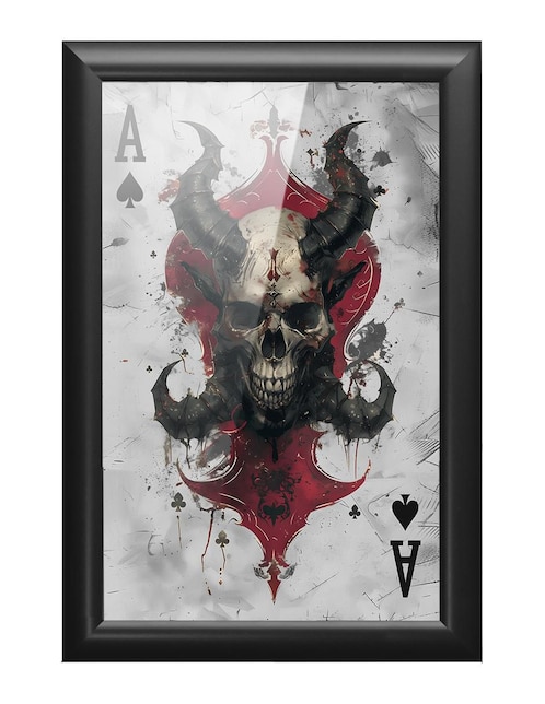Cuadro decorativo Pixelarte Calaveras con Cuernos