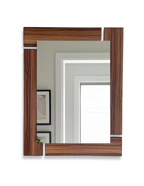Espejo rectangular Decorativo de pared de madera Glanz Oak 1