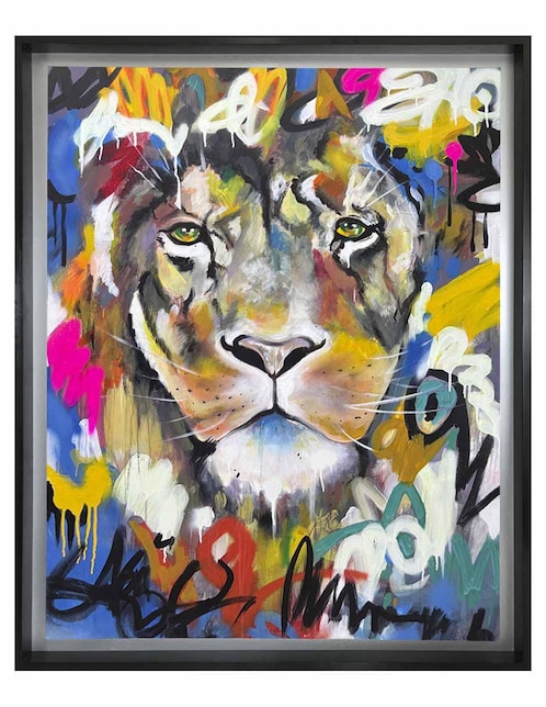 Pintura El León de los ojos tristes técnica acrílico Lune Art Gallery AnimalArt