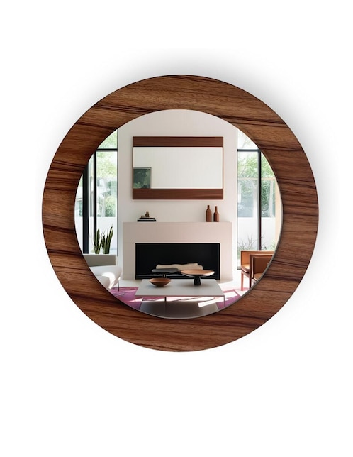 Espejo redondo Glanz Oak 1