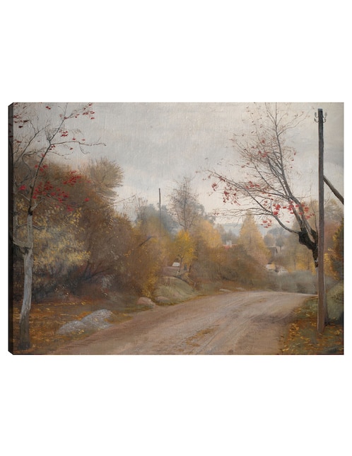 Cuadro decorativo La carretera de Mogenstrup, Zelanda. Otoño (1888) técnica mixta Cuadros Jr Caminos
