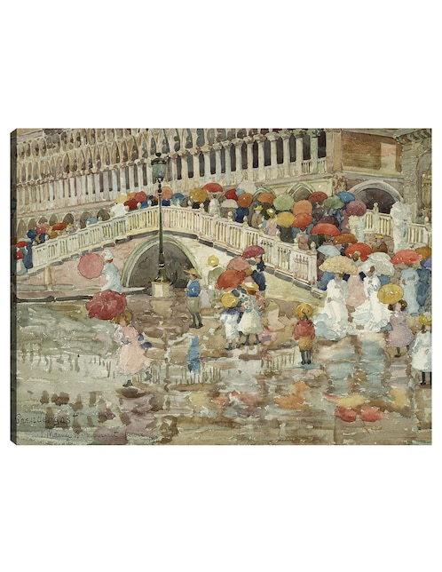 Cuadro decorativo Paraguas bajo la lluvia (1899) técnica mixta Paisajes 1