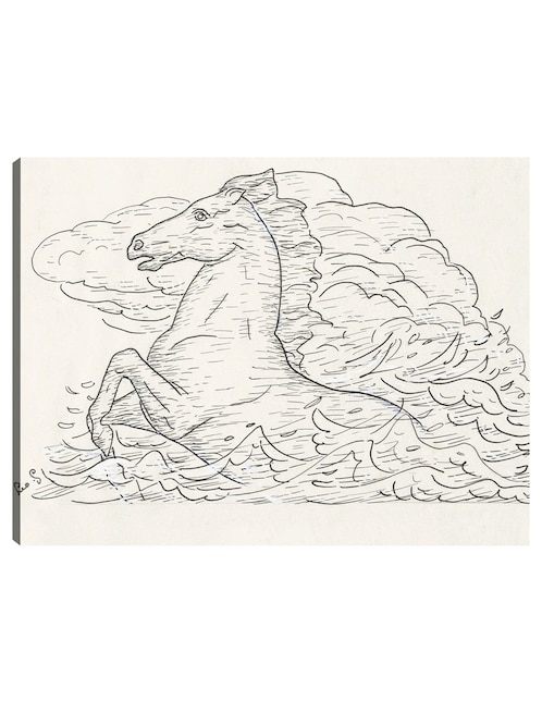 Cuadro decorativo Caballo en el mar (1891) técnica mixta Bocetos 1