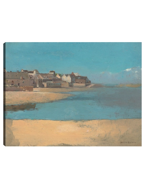 Cuadro decorativo Pueblo junto al mar en Bretaña técnica mixta Cuadros Jr Playas