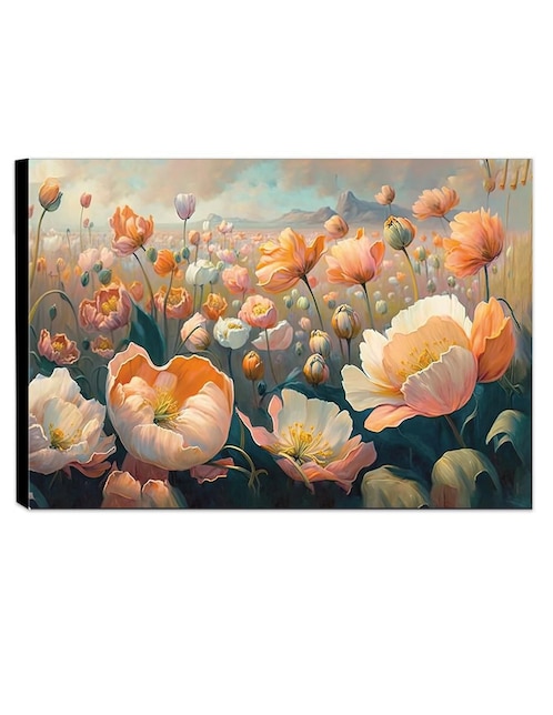 Litografía Un Toque Francés Flores técnica acrílico