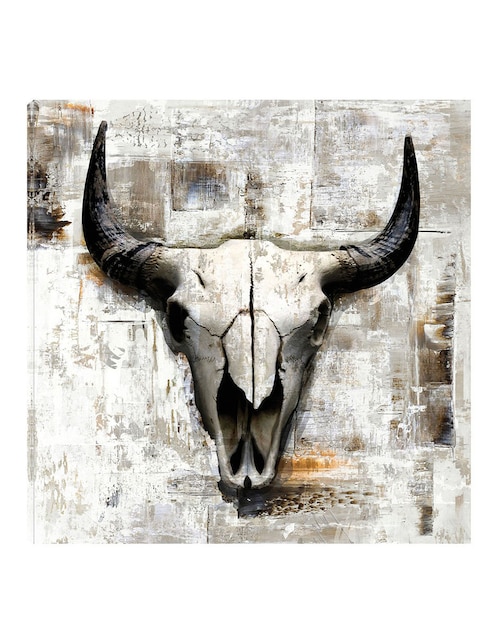 Cuadro decorativo Cráneo de vaca blanca técnica mixta Cuadros Jr Objetos