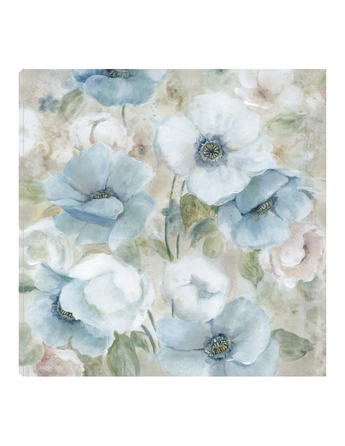 Cuadro decorativo Jardín en pastel I técnica mixta Arreglo Floral 1