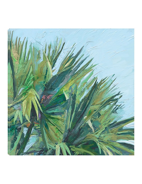 Cuadro decorativo Palma pintada técnica mixta Palmas 1