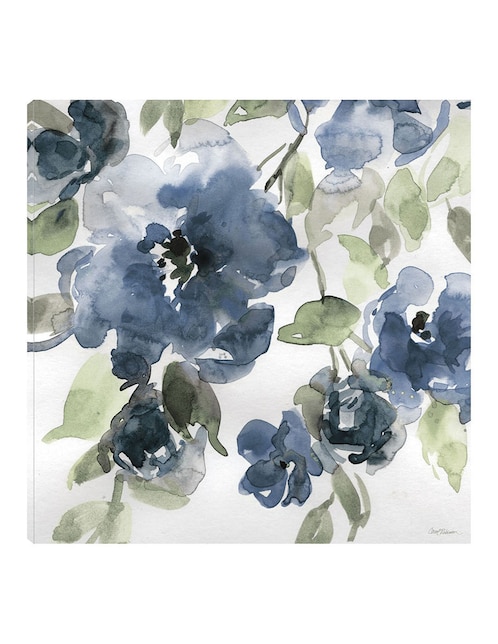 Cuadro decorativo Flores azules I Indigo técnica mixta Floración 1