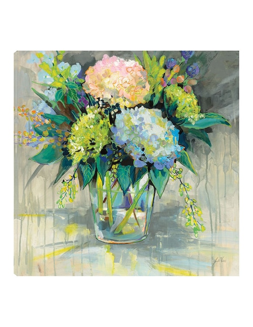 Cuadro decorativo Hortensias del jardín técnica mixta Floreros 1