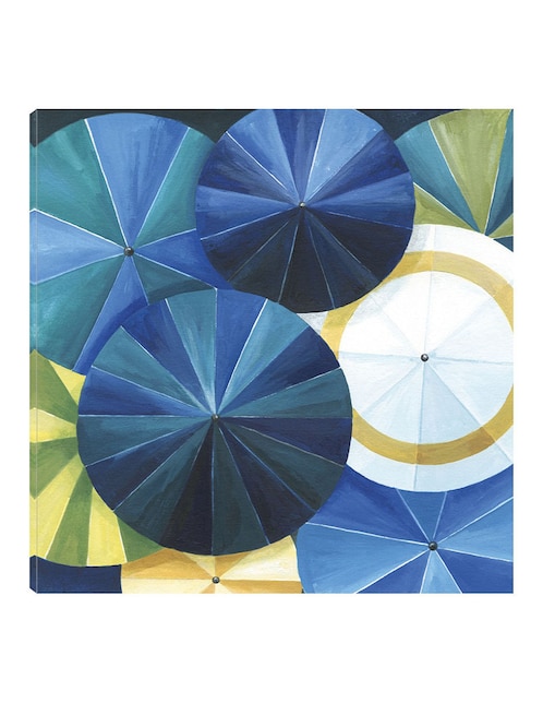 Cuadro decorativo Paraguas azul técnica mixta Divertido 1