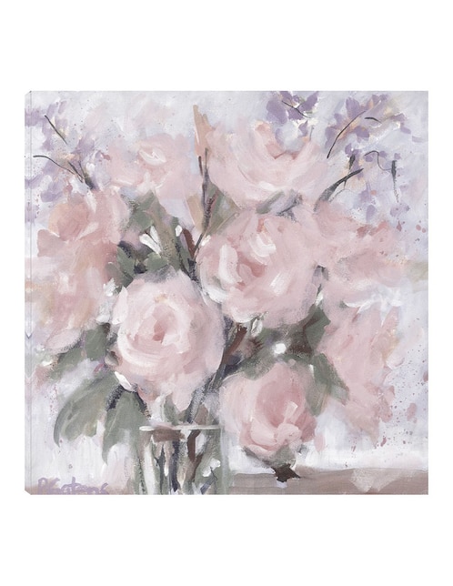 Cuadro decorativo Rubor de champán rosa técnica mixta Floreros 1