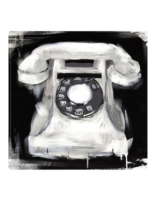Cuadro decorativo Teléfono vintage técnica mixta Cuadros Jr Objetos