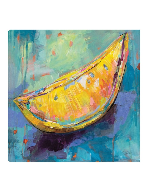 Cuadro decorativo Rodaja de limón técnica mixta Frutas 1