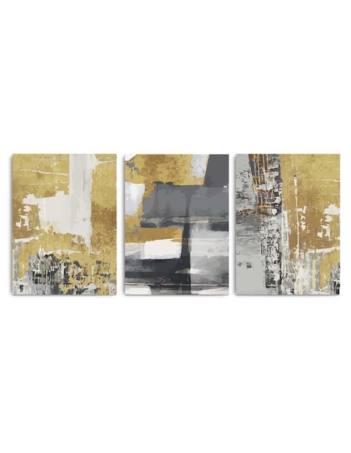 Cuadro decorativo Canvas Art set de mural de pintura abstracta con barniz a registro