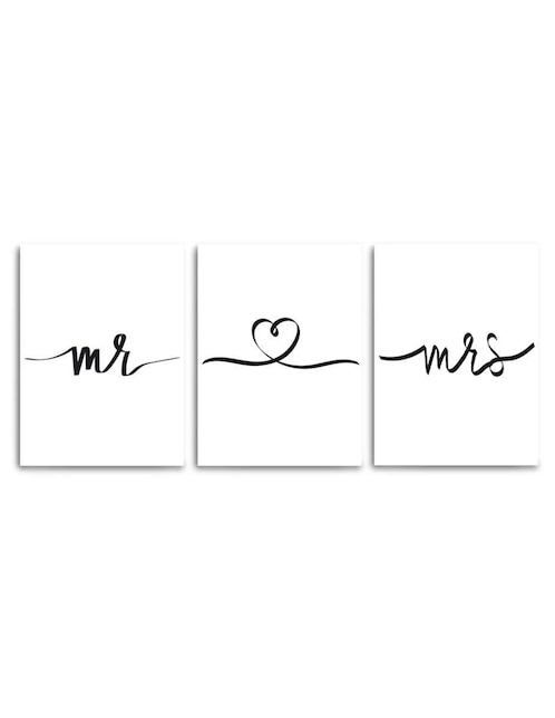 Cuadro decorativo Canvas Art set de señor y señora unidos con barniz a registro