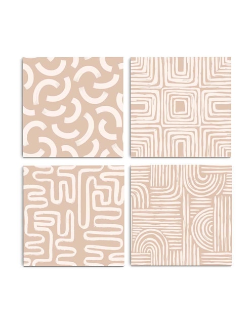 Cuadro decorativo Canvas Art set de patrones contemporáneos con barniz a registro