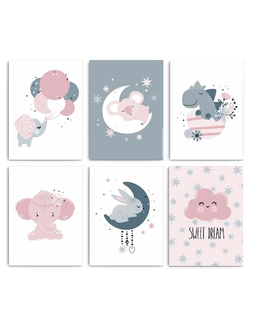 Cuadro decorativo Canvas Art ambiente para la noche para bebé con barniz a registro