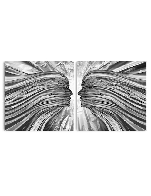 Cuadro decorativo canvas art set de seres dobles con barniz a registro