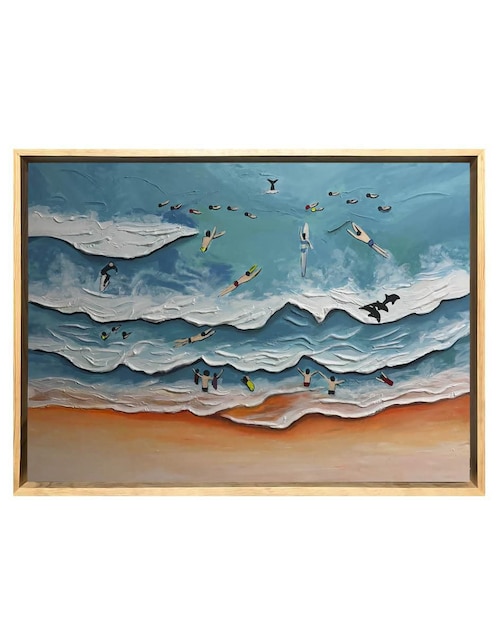 Pintura Day on beach técnica mixta Lune Art Gallery