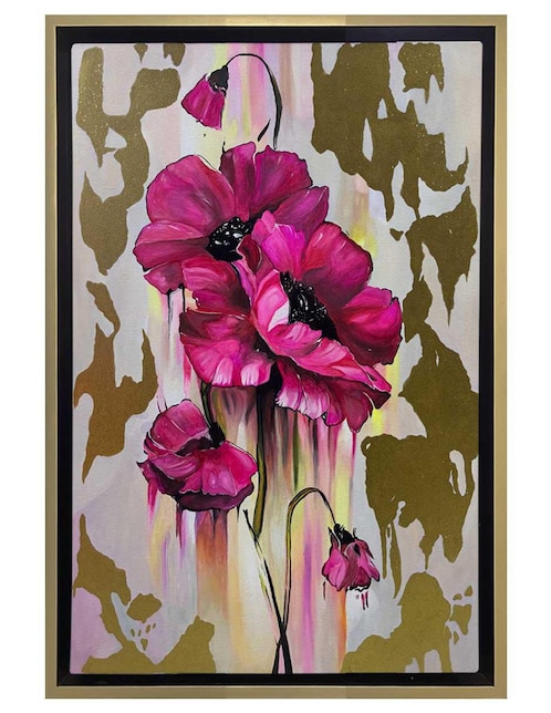 Pintura Resplandor Floral técnica mixta Lune Art Gallery Flores