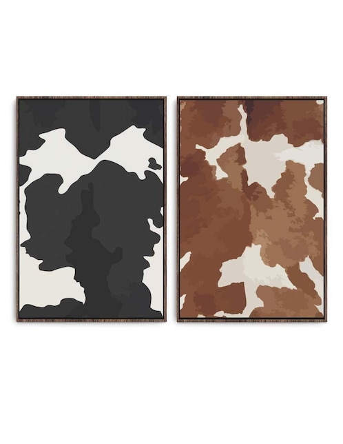 Cuadro decorativo set de piel de vaca con barniz a registro 1