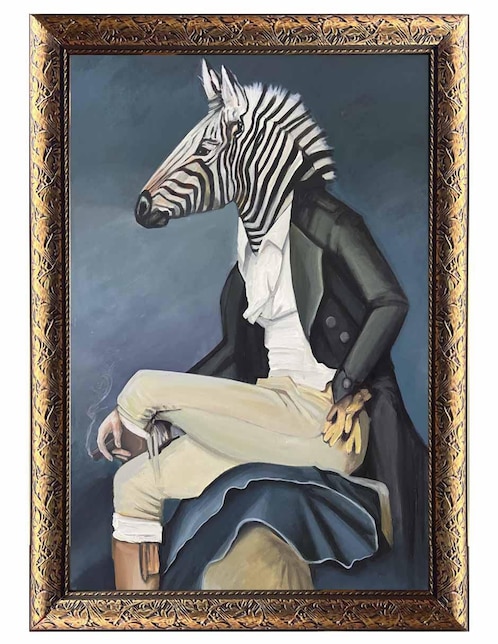 Pintura Lord Zebra técnica óleo Lune Art Gallery AnimalArt