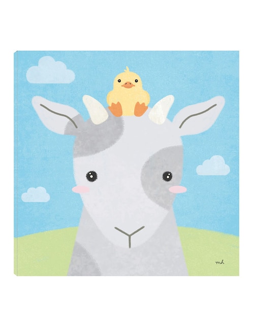 Cuadro decorativo Amigos de Granero IV técnica mixta Animales Domésticos 1