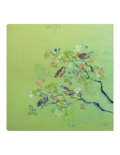 Cuadro decorativo Canto de Pájaro técnica mixta Aves Silvestres 1