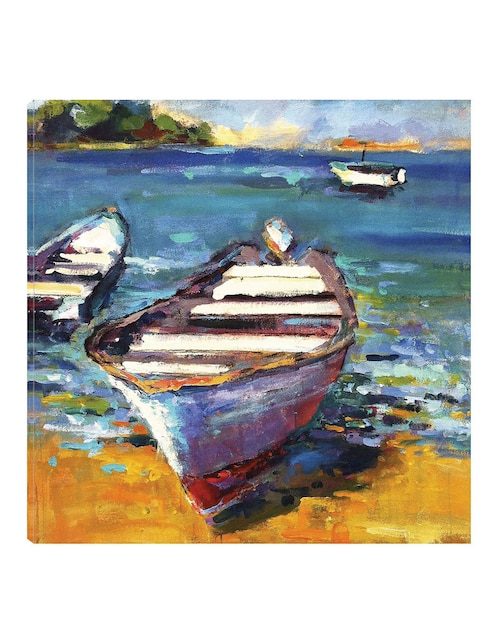Cuadro decorativo Bote técnica mixta Playas 1