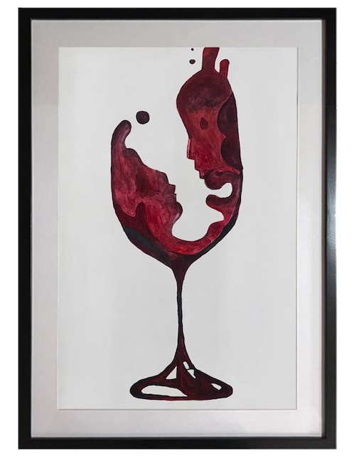Pintura Good Wine II técnica acrílico Lune Art Gallery
