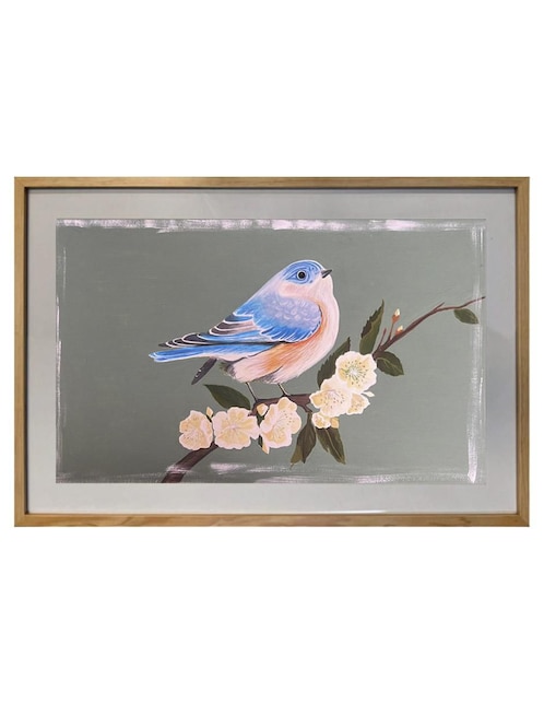 Pintura Blue Bird técnica acrílico Lune Art Gallery Pájaro