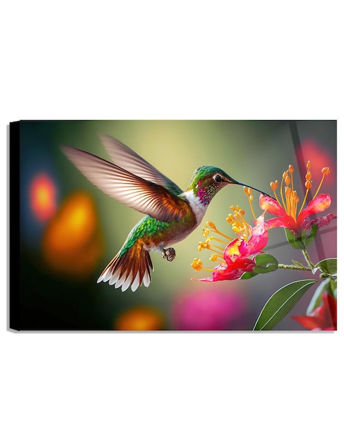 Litografía Un Toque Francés Colibrí técnica acrílico