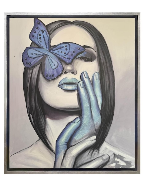 Pintura Blue Butterfly técnica acrílico Lune Art Gallery Mariposas
