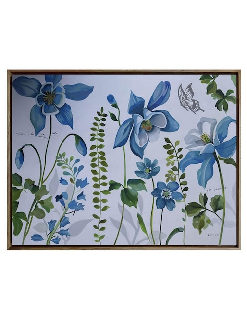 Pintura Flores Azules técnica acrílico Lune Art Gallery Flores