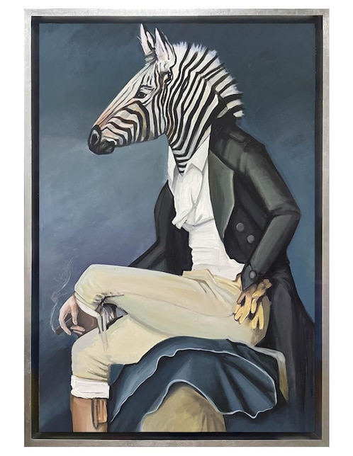 Pintura Lord Zebra técnica óleo Lune Art Gallery AnimalArt