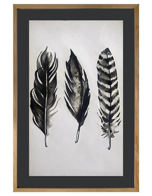 Pintura 3 Feathers técnica acrílico Lune Art Gallery Feathers 4 Vistas