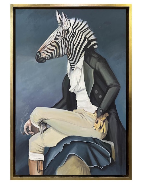 Pintura Lord Zebra técnica óleo Lune Art Gallery AnimalArt