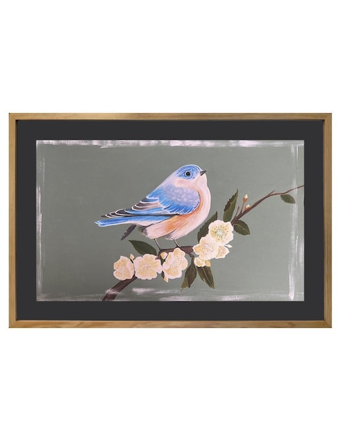 Pintura Blue Bird técnica acrílico Lune Art Gallery Birds