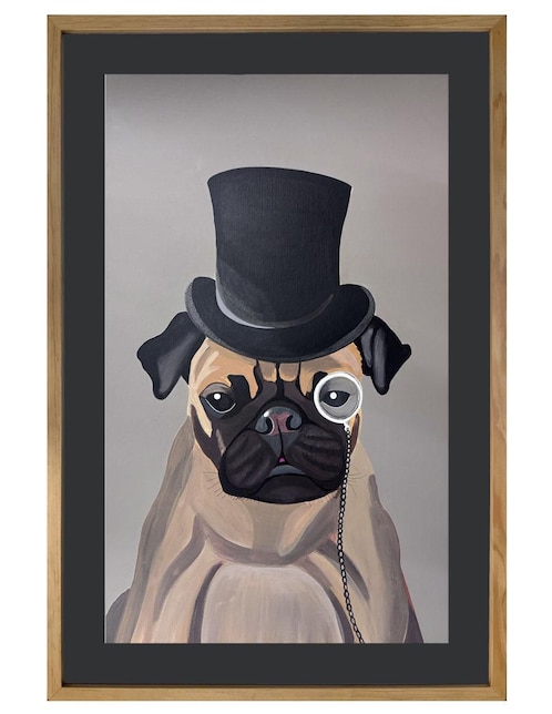 Pintura Don Miloh técnica acrílico Lune Art Gallery Pug