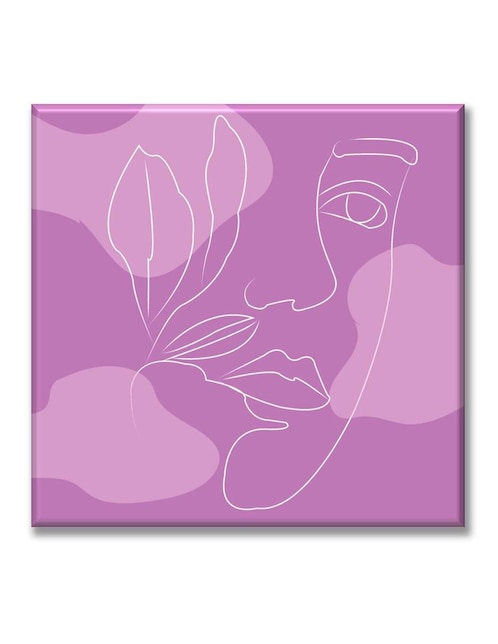 Cuadro decorativo retrato lila 1