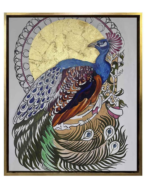 Pintura Pavo real técnica acrílico Lune Art Gallery AnimalArt