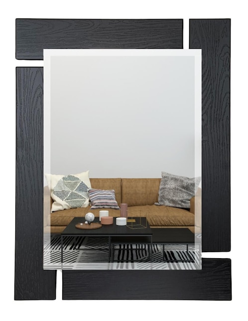 Espejo rectangular Decorativo de pared de madera Glanz Blackwood 1