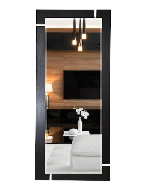 Espejo rectangular Decorativo de pared de madera Glanz Blackwood 1